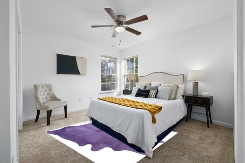 Natural Geneva Cowhide Area Rugs for Living Room and Bedroom | Handmade 100% Cow Rug with Low Pile | Shed-Resistant Home and Office Rug, Purple, 6 Ft x 7 Ft in White and Yellow Modern Bedroom