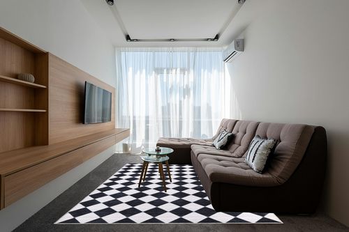 Abani Rectangular Area Rugs 8' x 10' Cream Black Checkered Diamond Machine Washable, Stain Resistant and Non-Shedding Polypropylene Large Rugs Modern Design in Grey Living Room with Brown Couch