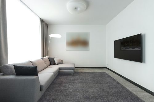 nuLOOM Marleen Contemporary Shag Area Rug, 9x12, Gray in Modern Living Room with Grey Couch