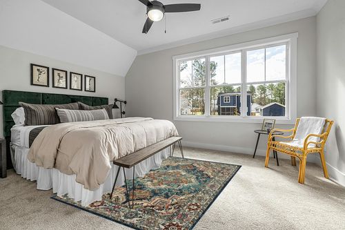 Mohawk Home Dellen Teal Blue 6' x 9' Whimsy Area Rug Perfect for Living Room, Dining Room, Office in Grey Traditional Bedroom with King Bed