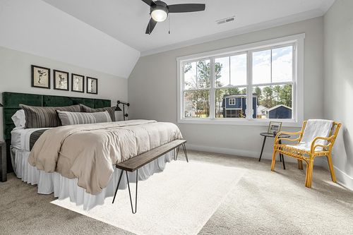 Ivory Contemporary Area Rug in Grey Traditional Bedroom with King Bed