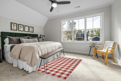 Garland Rug Country Living Buffalo Plaid Area Rug, 5-Feet by 7-Feet, Chili Red/Ivory in Grey Traditional Bedroom with King Bed