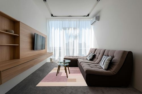Swanscombe Geometric Pink/Light Purple Area Rug Wade Logan Rug Size: Rectangle 5 ... in Grey Living Room with Brown Couch