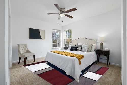 Rugshop Contemporary Modern Boxes Area Rug 7' 10" X 10' 2" Red in White and Yellow Modern Bedroom