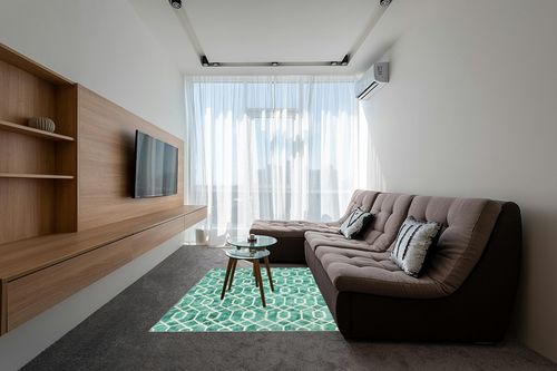 Lahome Washable 5x7 Living Room Rug, Green Large Rug for Bedroom Geometric Mat with Trellis, Soft Modern Non Slip Low Pile Accent Carpet for Home Office Nursery in Grey Living Room with Brown Couch
