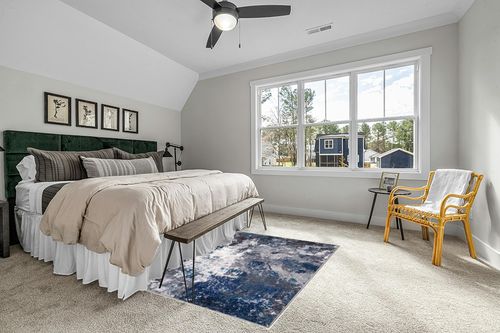 COLORPAPA Modern Abstract Area Rug 5x7 Washable Rug for Living Room Bedroom Dining Room Office Non-Slip Soft Floor Carpet, Gray/Blue/Ivory in Grey Traditional Bedroom with King Bed