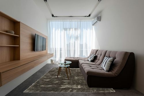 Paris Shag Collection 8' x 10' Silve in Grey Living Room with Brown Couch