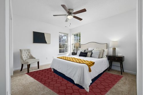 Garland Rug Sparta 8-Feet by 10-Feet Area Rug Chili Red in White and Yellow Modern Bedroom