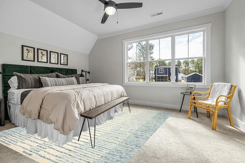 Loloi Chris Loves Julia x Chris Ivory/Denim 8'-6" x 11'-6" Area Rug in Grey Traditional Bedroom with King Bed