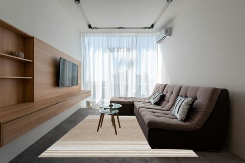 Master Striped Handmade Tufted Wool Brown/Ivory Area Rug Gracie Oaks Rug Size ... in Grey Living Room with Brown Couch