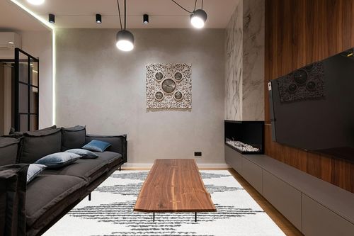 JONATHAN Y MOH408A-8 Elm Diamond Stripe Geometric Shag Indoor Area-Rug Bohemian Contemporary Glam Easy-Cleaning Bedroom Kitchen Living Room Non Shedding, 8 X 10, White/Black in Dark Wood Living Room with Black Couch
