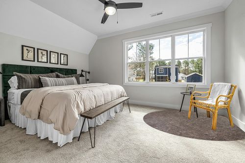 Anji Mountain AMB01RPD-080R Premium 8' Round All-Surface Rug Pad, Gray/Tan in Grey Traditional Bedroom with King Bed