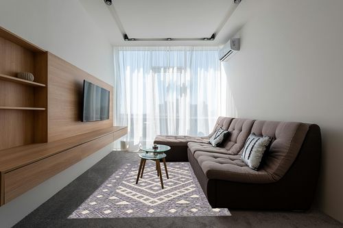 SAFAVIEH Natura Collection Area Rug - 6' x 9', Cream & Purple, Handmade Diamond Wool, Ideal for High Traffic Areas in Living Room, Bedroom (NAT628U) in Grey Living Room with Brown Couch