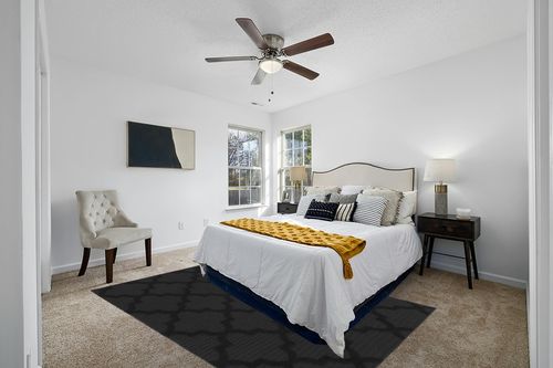 Garland Rug Quatro 6 ft. x 9 ft. Area Rug Black in White and Yellow Modern Bedroom