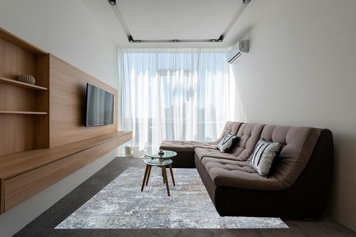 8x10 Area Rugs for Living Room：Large Machine Washable Area Rug with Non Slip Backing Non Shedding Abstract Stain Resistant Carpet for Bedroom Dining Room Nursery Home Office - Gray in Grey Living Room with Brown Couch