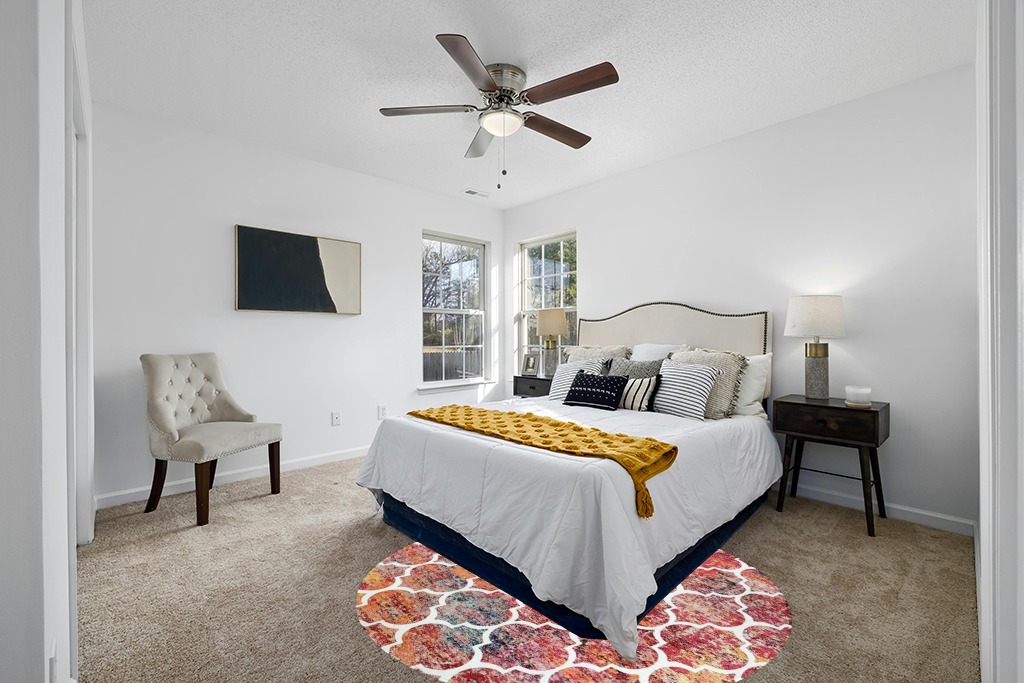 Lahome Moroccan Round Area Rugs - 6Ft Washable Circle Rugs for Living Room Non-Slip Thin Throw Rug for Dining Room Table, Soft Large Colorful Print Distressed Round Carpet for Bedroom Kitchen Office in White and Yellow Modern Bedroom