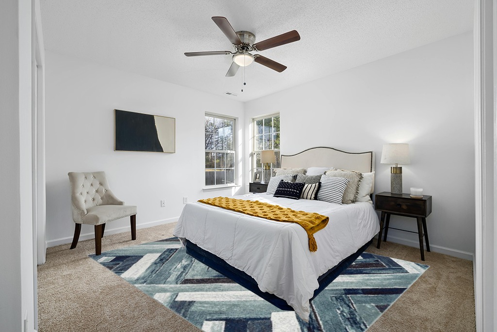 LUXE WEAVERS Modern Abstract Wood Carpet Geometric Blue 8x10 Area Rug in White and Yellow Modern Bedroom