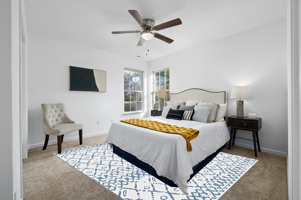 Boho Rug for Living Room 8x10 Area Rugs in White and Yellow Modern Bedroom