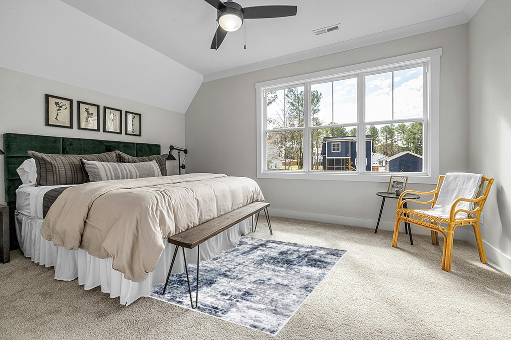 Rugshop Distressed Abstract Area Rug 5' x 7' Blue in Grey Traditional Bedroom with King Bed