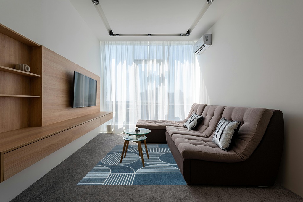 JONATHAN Y SCN104A-5 Nordby Geometric Arch Scandi Striped Indoor Area Rug, Contemporary, Coastal, Bohemian, Transitional for Bedroom,Kitchen,Living Room,Non Shedding,Easy-Washing, Blue, 5 X 8 32