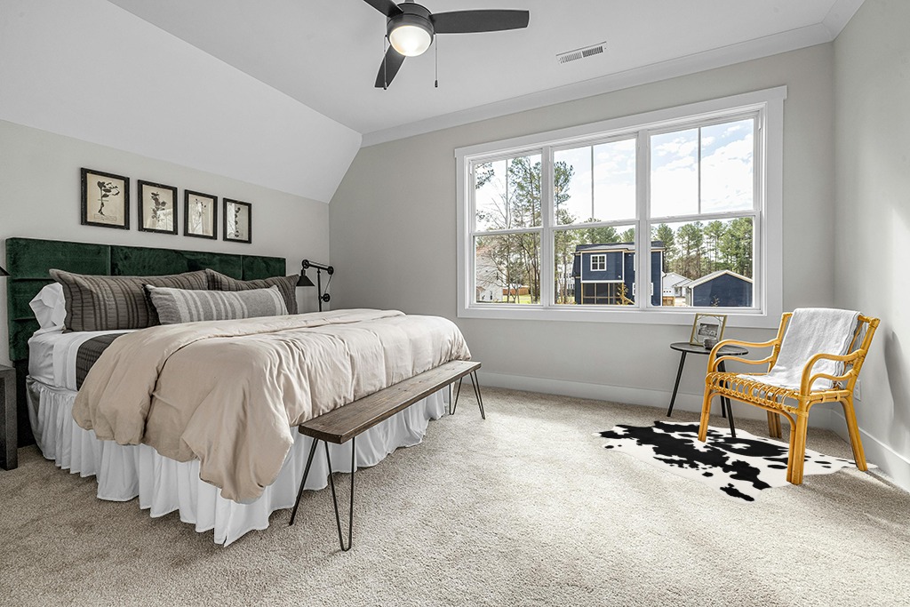 Fluffy Cow Print Rug 4.6ft x 5.2ft in Grey Traditional Bedroom with King Bed