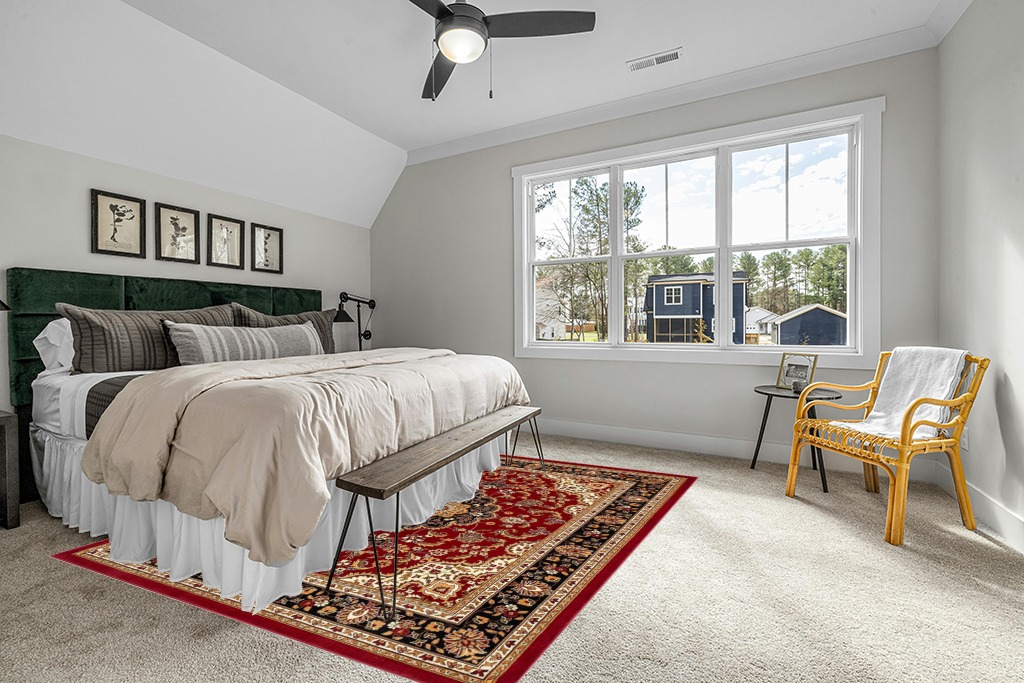 Noble Medallion Red Persian Floral Oriental Formal Traditional (7'10" x 9'10") Area Rug Easy to Clean Stain Fade Resistant Shed Free Modern Contemporary Soft Living Dining Room Rug in Grey Traditional Bedroom with King Bed