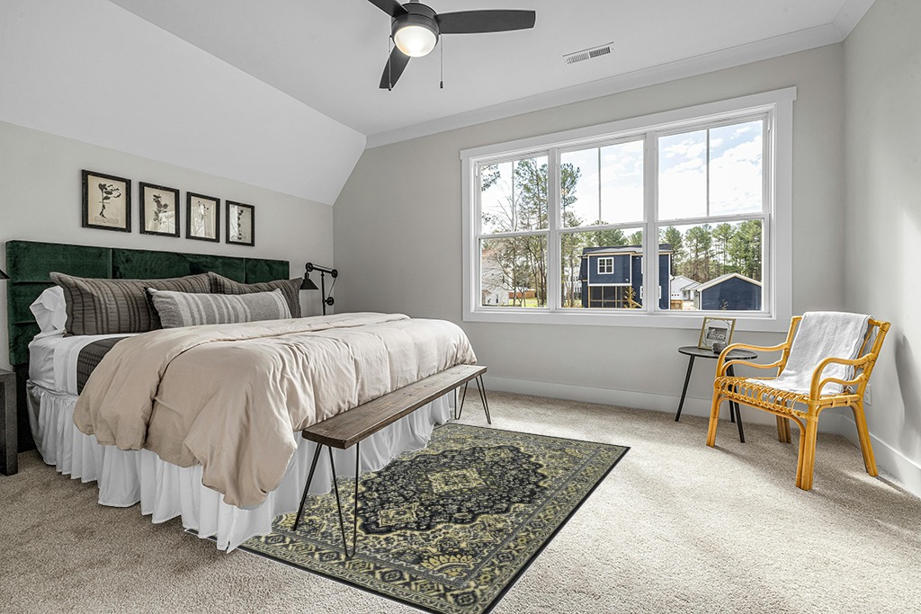 GlowSol Area Rugs 5x8 Persian Vintage Area Rug Large Bedroom Rug Non-Slip Traditional Living Room Rug, Non-Shedding Distressed Medallion Dining Mat Indoor Carpet for Office Entry, Gray 5x8 in Grey Traditional Bedroom with King Bed