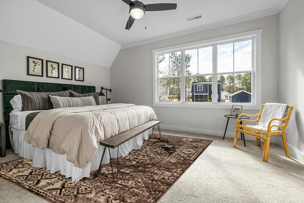 Linon RUGVT4591 Vintage Collection Nain Beige9x12, Brown, 9' x 12' in Grey Traditional Bedroom with King Bed