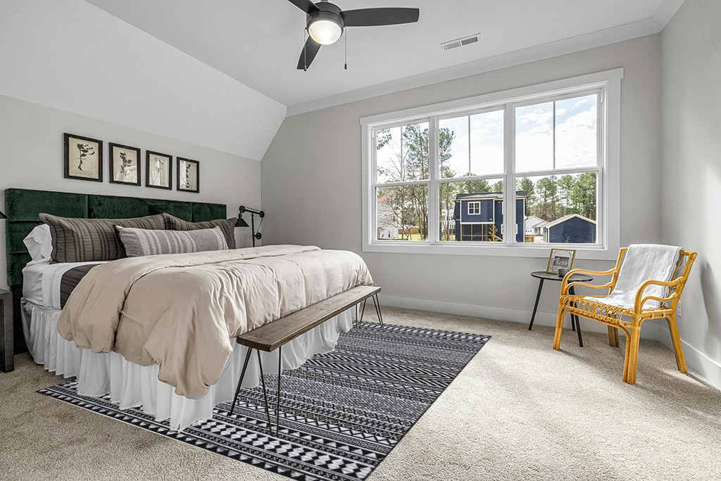 RUGSREAL Machine Washable Rug Boho Non-Slip Area Rug Stain Resistant Low Pile Rug Non-Shed Large Farmhouse Carpet for Living Room Bedroom, 8' x 10' in Grey Traditional Bedroom with King Bed