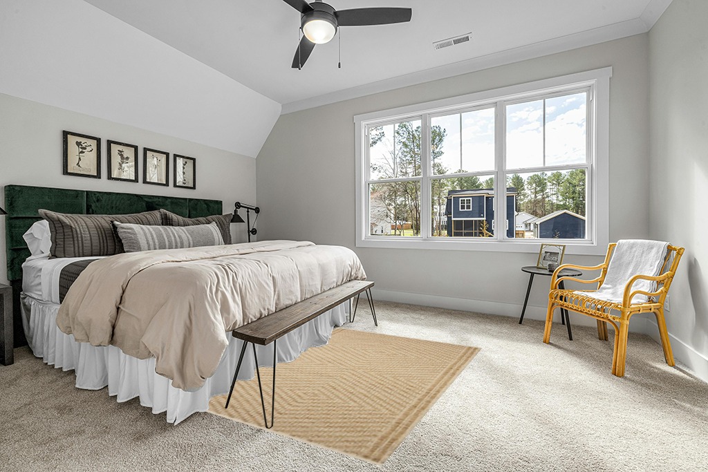 Angela Rose x Loloi 5'0" 7'0" Natural/Ivory Colton CON-04 Area Rug in Grey Traditional Bedroom with King Bed