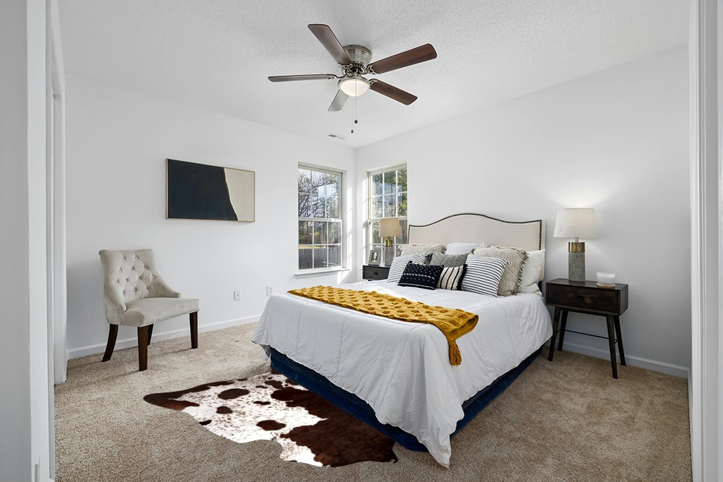 Quenlife Cowhide Rug for Living Room, Soft Cow Print Rug Cute Cow Rug for Bedroom, Cow Hide Rug Faux Animal Rug for Western Home Theme Room Decor, White and Browm, 5.2 x 6.2 ft in White and Yellow Modern Bedroom