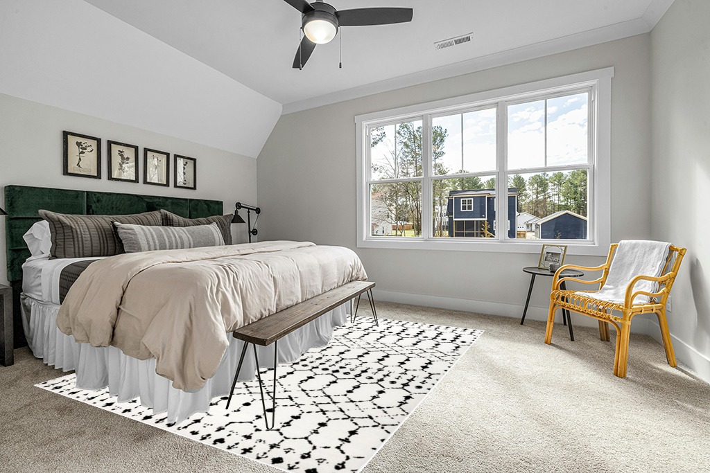 Flash Furniture Beth Geometric Bohemian Low Pile Rug - 8' x 10' - Ivory/Black in Grey Traditional Bedroom with King Bed