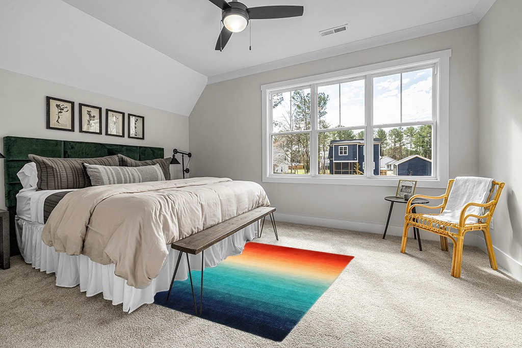 Wonnitar Modern Ombre Area Rug 5x7,Washable Large Colorful Rugs for Living Room,Abstract Contemporary Non-Slip Dining Room Throw Mat,Non-Shedding Soft Print Carpet for Bedside Entry Kitchen in Grey Traditional Bedroom with King Bed