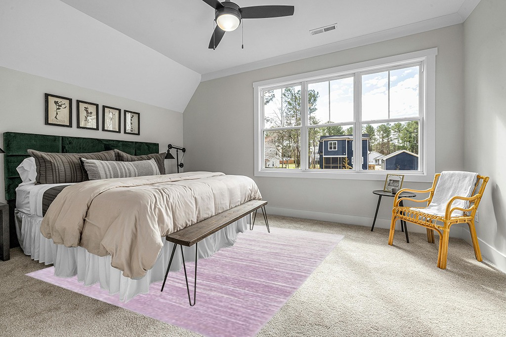SAFAVIEH Adirondack Collection Area Rug - 8' x 10', Cream & Purple, Modern Ombre Design, Non-Shedding & Easy Care, Ideal for High Traffic Areas in Living Room, Bedroom (ADR113L) in Grey Traditional Bedroom with King Bed