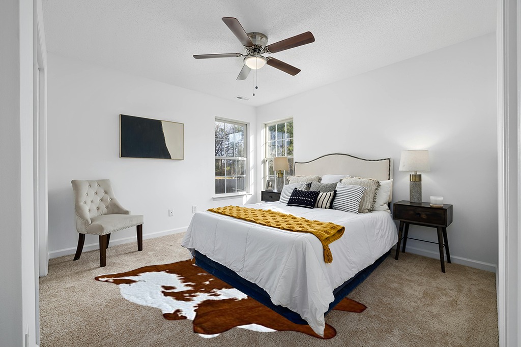 rugoo Faux Cowhide Rug 8.3 ft x 6.2 ft Cow Print Rug Faux Animal Skin Rug for Living Room Bedroom Nursery, White and Brown in White and Yellow Modern Bedroom