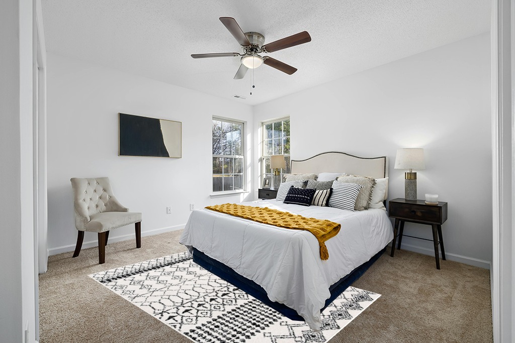 SAFAVIEH Tulum Collection Area Rug - 5'3" x 7'6", Ivory & Black, Moroccan Boho Distressed Design, Non-Shedding & Easy Care, Ideal for High Traffic Areas in Living Room, Bedroom (TUL229B) in White and Yellow Modern Bedroom