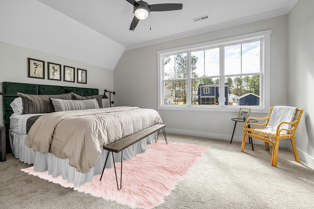 Pink 8 x 10 in Grey Traditional Bedroom with King Bed