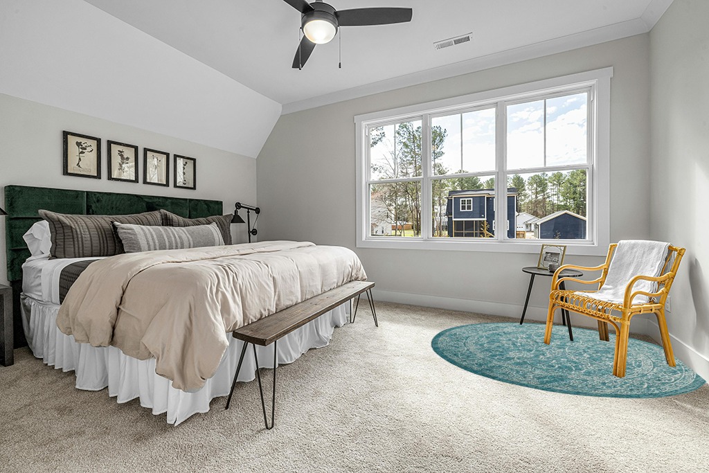 SAFAVIEH Courtyard Collection Area Rug - 6'7" Round, Turquoise, Non-Shedding & Easy Care, Indoor/Outdoor & Washable-Ideal for Patio, Backyard, Mudroom (CY8680-37221) in Grey Traditional Bedroom with King Bed