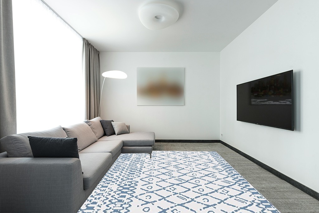 Boho Rug for Living Room 8x10 Area Rugs in Modern Living Room with Grey Couch