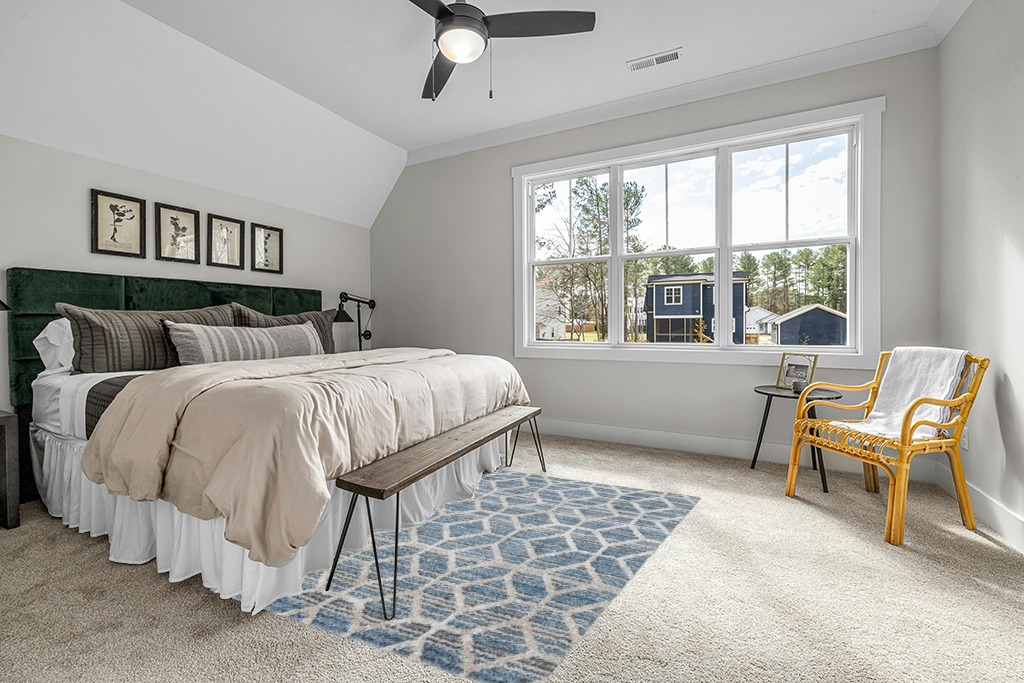 Ameli Contemporary Blue/Beige Rug, 4'' x 6'' Accent Rug Wade Logan Rug Size ... in Grey Traditional Bedroom with King Bed