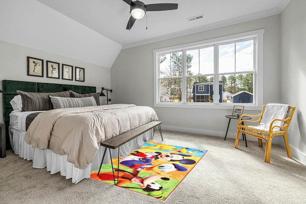 Gertmenian Kids Playroom & Game Room Carpet Disney Mickey Mouse Club House Friends Childrens Rug Kids Home Decor, Area Carpet for Boys & Girls Playroom, Bedroom 54x78 Large, Multi-Color, 31117 in Grey Traditional Bedroom with King Bed