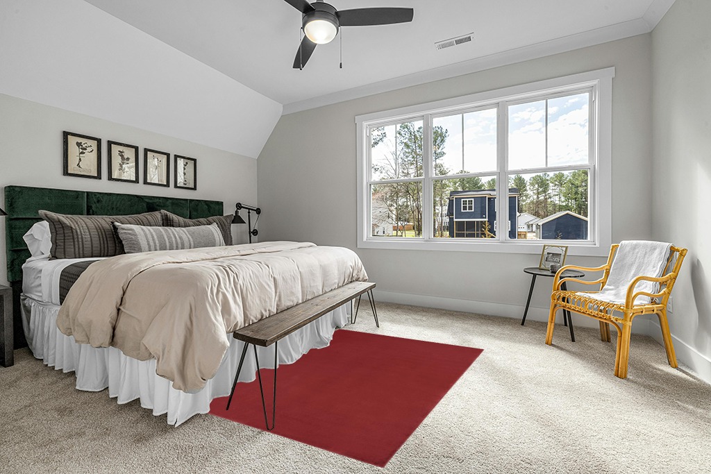 Nourison Essentials Indoor/Outdoor Brick Red 5' x 7' Area Rug, Easy -Cleaning, Non Shedding, Bed Room, Living Room, Dining Room, Backyard, Deck, Patio (5x7) in Grey Traditional Bedroom with King Bed