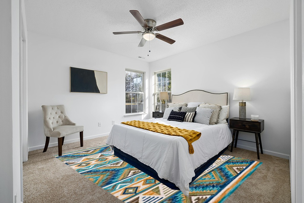 SAFAVIEH Aspen Collection Area Rug - 8' x 10', Blue & Yellow, Handmade Boho Wool, Ideal for High Traffic Areas in Living Room, Bedroom (APN352M) in White and Yellow Modern Bedroom