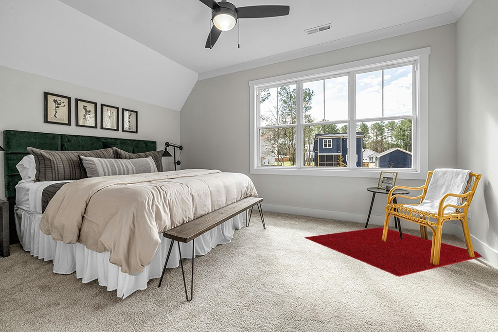 Everyday Shag Rug Red 5 Ft Square in Grey Traditional Bedroom with King Bed