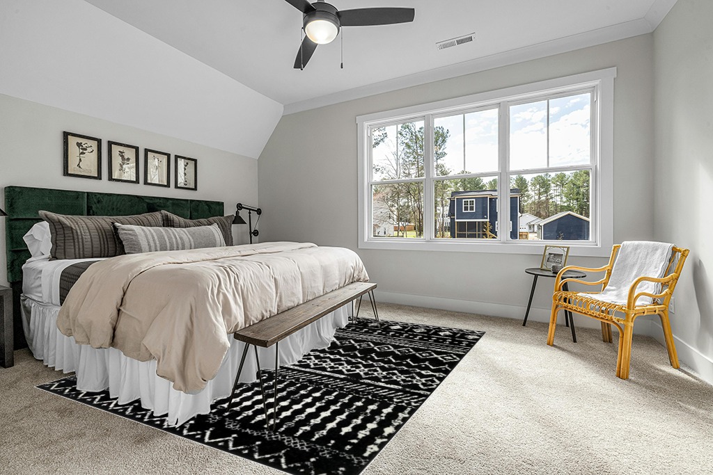Antep Rugs Bohemian 8x10 Geometric Indoor Area Rug Phoenix, 7'10" x 10', Black in Grey Traditional Bedroom with King Bed