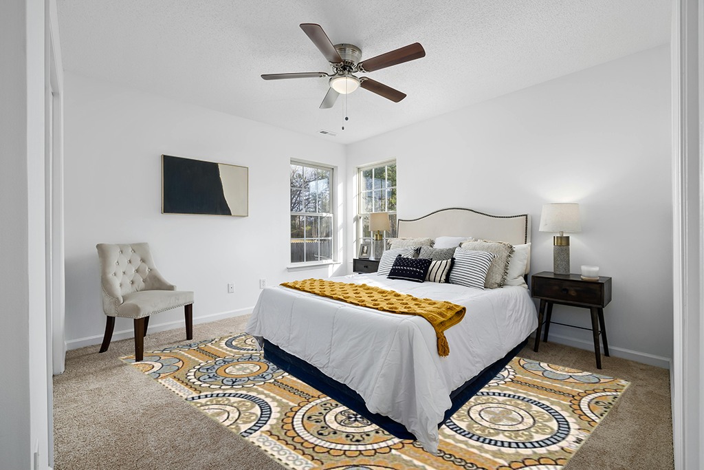 Nourison Caribbean Indoor Outdoor Area Rug, 7'10" x 10'6", Yellow in White and Yellow Modern Bedroom
