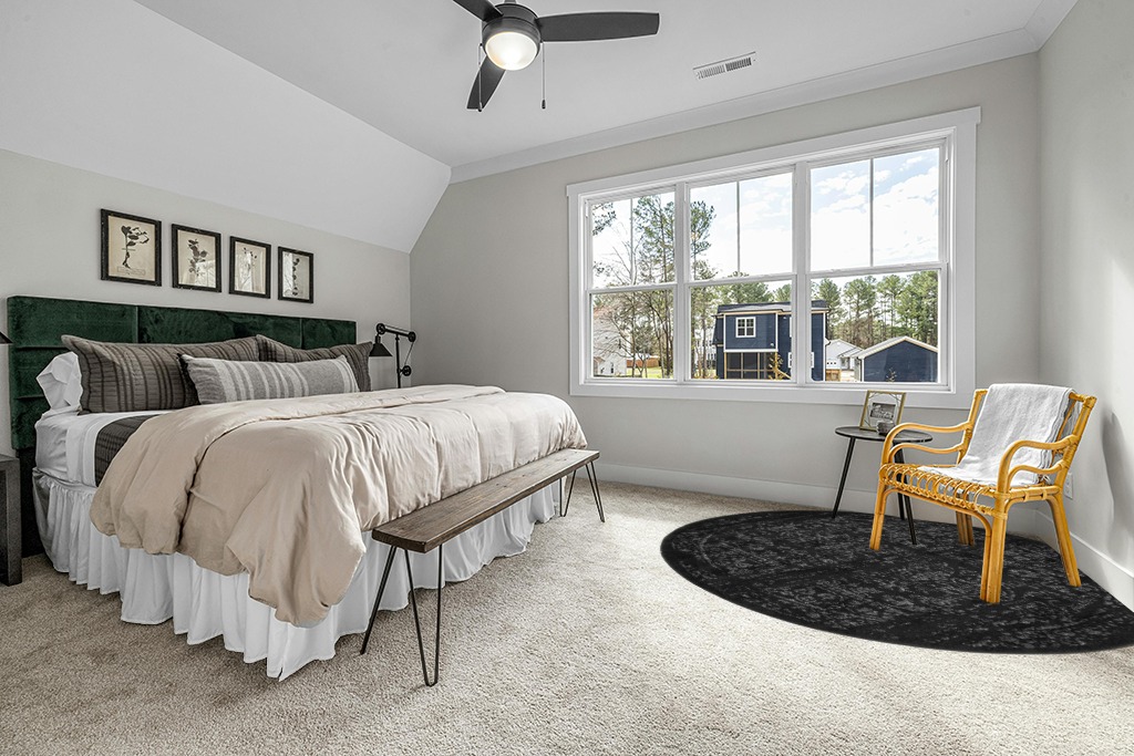 nuLOOM Arlena Vintage Traditional Area Rug, 8' Round, Black in Grey Traditional Bedroom with King Bed