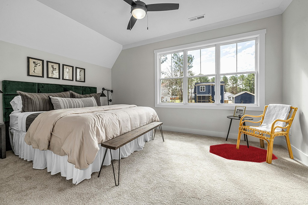 Everyday Shag Rug 4 Ft Octagon in Grey Traditional Bedroom with King Bed