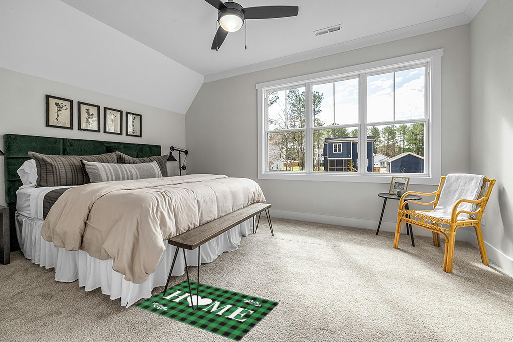 Outdoor Rug Carpet Indoor Area-Rug Merry Christmas Tree Winter Snow Green Black Buffalo Plaid Washable High Traffic Bedroom Kitchen Mat Backyard Patio Porch Rug, 5 X 8 in Grey Traditional Bedroom with King Bed