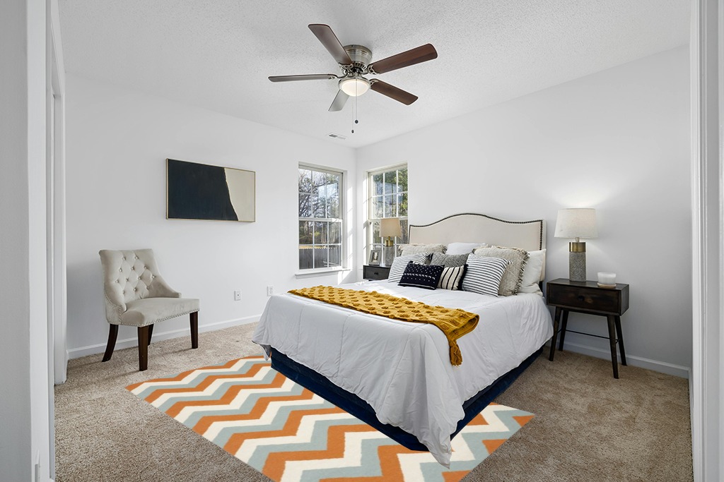 Safavieh 5' x 8' Dhurries Dhu640c Terracotta / Blue Rug in White and Yellow Modern Bedroom